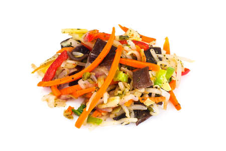 Chinese Vegetable Stew. Paprika, Peas, Carrots. Diet Food. Studio Photoの写真素材