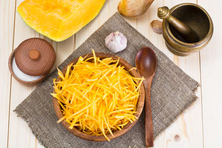 Pumpkin salad, salt, sugar, onion, garlic, vegetable oil, balsamic vinegar Studio Photoの写真素材