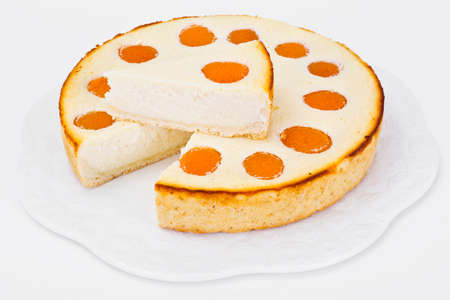 Cheesecake with Apricots Studio Photoの写真素材