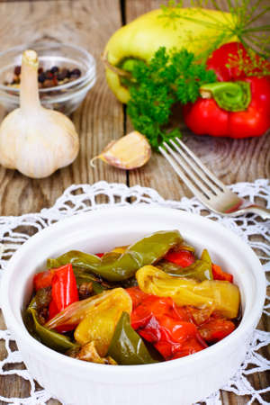 Sweet Peppers Grilled with Balsamic, Garlic Studio Photoの写真素材