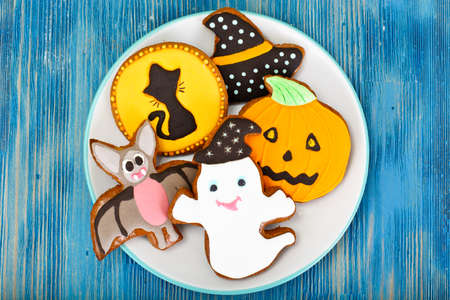 Gingerbread for Halloween. Funny Holiday Food for Children.Studio Photoの写真素材