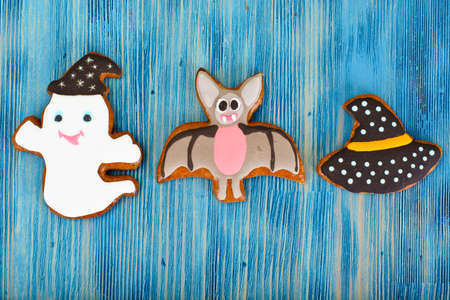 Gingerbread for Halloween. Funny Holiday Food for Children.Studio Photoの写真素材