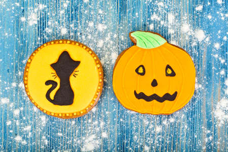 Gingerbread for Halloween. Funny Holiday Food for Children.Studio Photoの写真素材