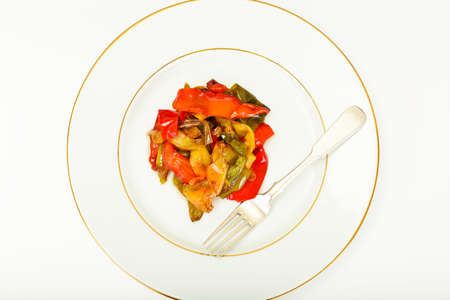 Sweet Peppers Grilled with Balsamic, Garlic Studio Photoの写真素材