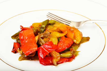 Sweet Peppers Grilled with Balsamic, Garlic Studio Photoの写真素材