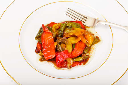 Sweet Peppers Grilled with Balsamic, Garlic Studio Photoの写真素材