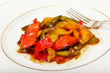 Sweet Peppers Grilled with Balsamic, Garlic Studio Photoの写真素材