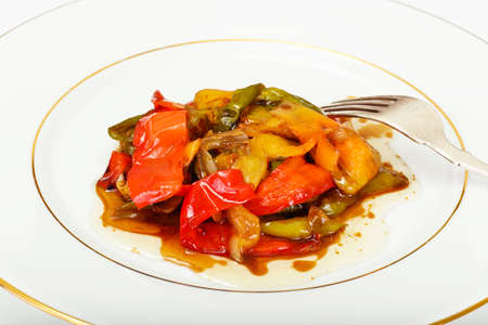 Sweet Peppers Grilled with Balsamic, Garlic Studio Photoの写真素材