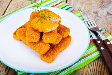 Fish sticks  breaded Studio Photoの写真素材