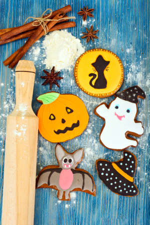 Gingerbread for Halloween. Funny Holiday Food for Children.Studio Photoの写真素材