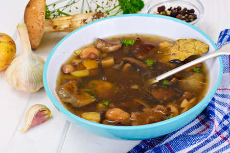 Wild Mushroom Soup Studio Photoの写真素材