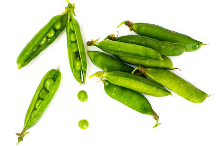 Green Peas Isolated on White Background Studio Photo