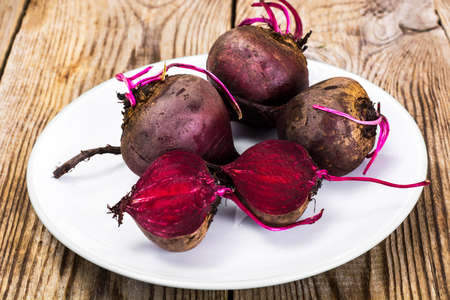 Fresh Raw Red Beetroot, Beet. Studio Photoの写真素材