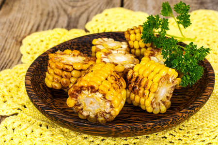 Roasted Corn Grill Studio Photo on Plate