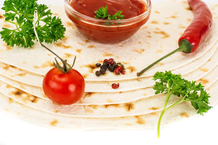 Armenian Lavash with Tomato Adzhika Studio Photo