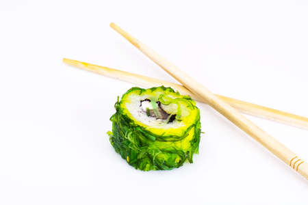 Sushi Roll with Chukoy, Salmon and Cheese. Studio Photoの写真素材