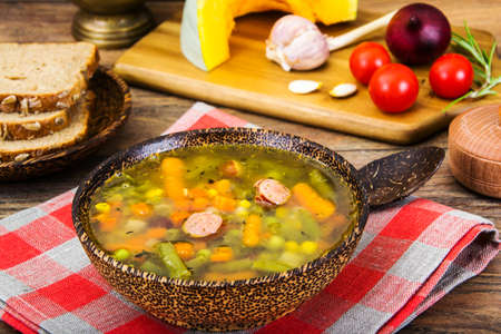 Vegetable Soup. Diet Fitness Nutrition. Studio Photoの写真素材