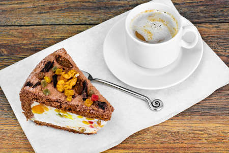 Homemade Cakes: Curd Jelly Cake on Plate. Studio Photoの写真素材