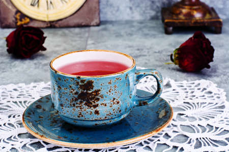 Cup of Tea on Dark Background Studio Photo