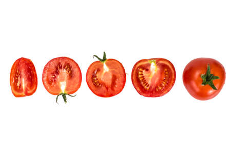 Red Tomatoes Isolated on a White Background Studio Photo