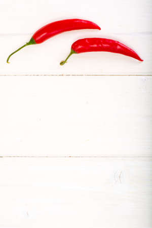 Red hot chilli peppers on White. Studio Photoの写真素材