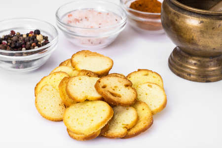 ?rispy fried slices of bread. Studio Photoの写真素材