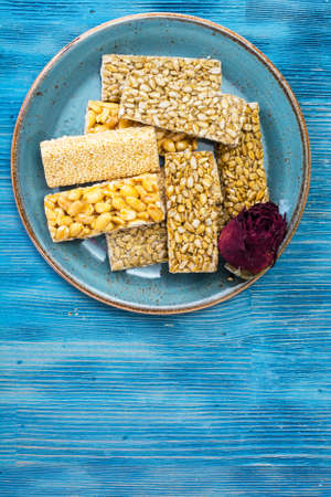 Kozinaki with seeds, nuts, sesame seeds and honey. Studio Photoの写真素材