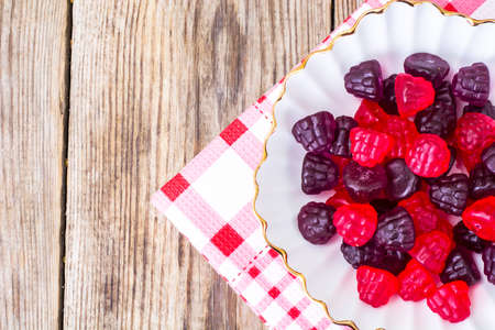 Chewing marmalade jelly candies with berry flavor. Studio Photoの写真素材