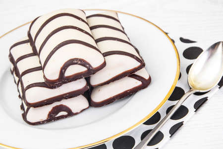 Christmas Cake with White Chocolate. Studio Photoの写真素材