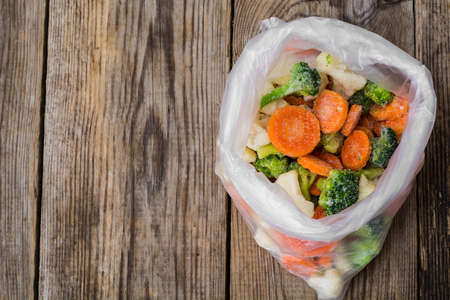 Frozen vegetables mixの写真素材