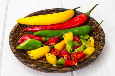 Colorful mix of the freshest and hottest chili peppers