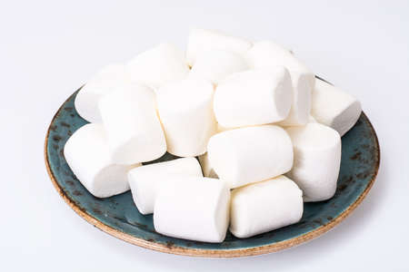 White marshmallow and coffee with milkの写真素材