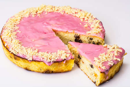 Cheesecake with dried fruits and glazeの写真素材