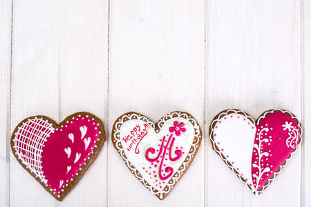 Holiday gift -imbirnye gingerbread with icingの写真素材