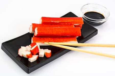 Surimi and soy sauceの写真素材
