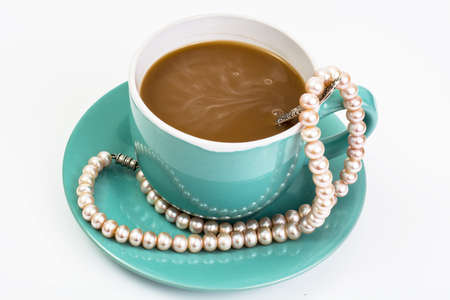 Pearl jewelry as a gift on Valentines Dayの写真素材