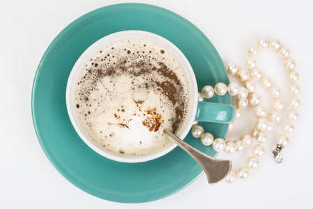 Pearl jewelry as a gift on Valentines Dayの写真素材