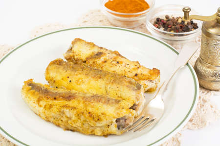 Fish fried in breadcrumbsの写真素材