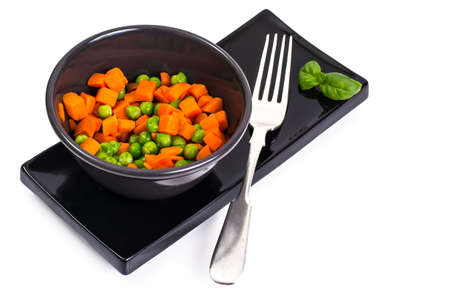 Mix boiled vegetables in a salad bowlの写真素材