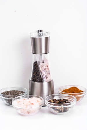 Mortar with pestle and mill for spicesの写真素材