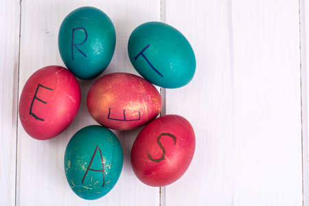 Easter eggs colored markers