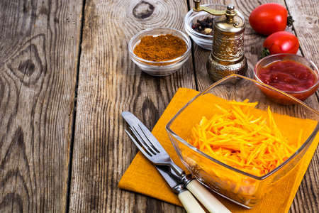 Salad with pumpkin, carrots in Koreanの写真素材