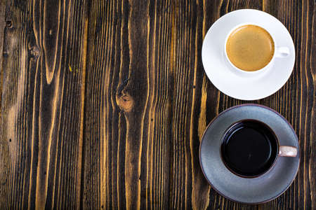 Freshly brewed hot aromatic espressoの写真素材