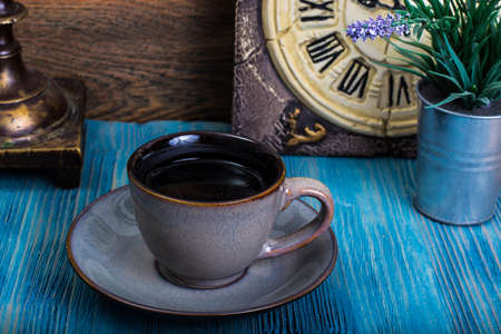 Freshly brewed hot aromatic espressoの写真素材