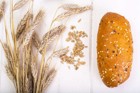 Wheat rye bread with flax seeds, chia, sesameの写真素材