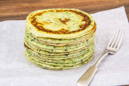 Dietary pancakes with spinach