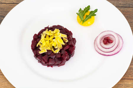 Appetizer of beetroot and egg. Studio Photoの写真素材