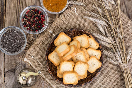 Crispy wheat crunchesの写真素材