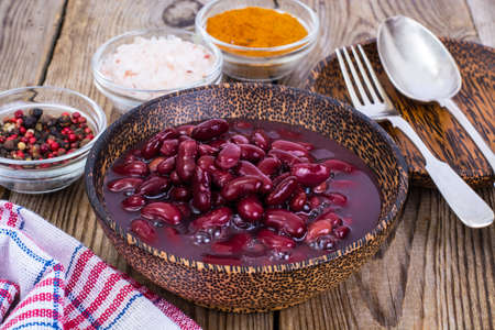 Red beans in their own juiceの写真素材