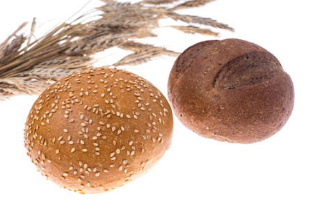 Rustic bread isolated on white background. Studio Photoの写真素材